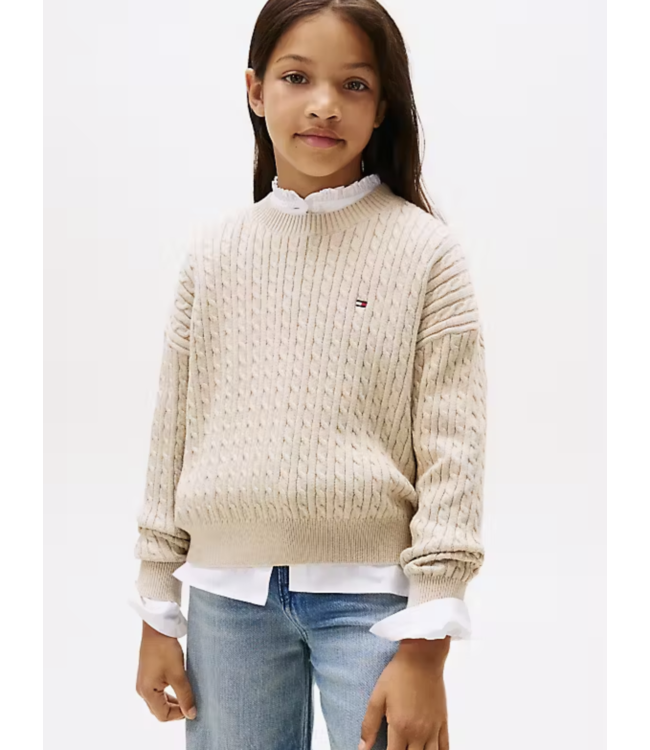 Tommy Hilfiger CABLE SWEATER Malted Milk Heather
