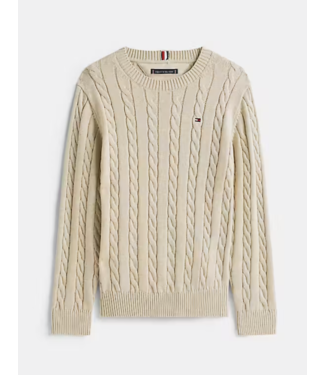 Tommy Hilfiger COTTON CABLE SWEATER Malted Milk Heather