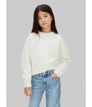 Calvin Klein BOX PLEAT FLUFFY SWEATER Whitecap Gray