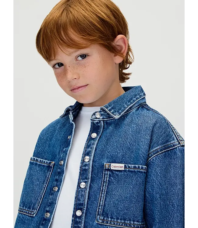 Calvin Klein DENIM OVERSHIRT Stone City Blue Cf
