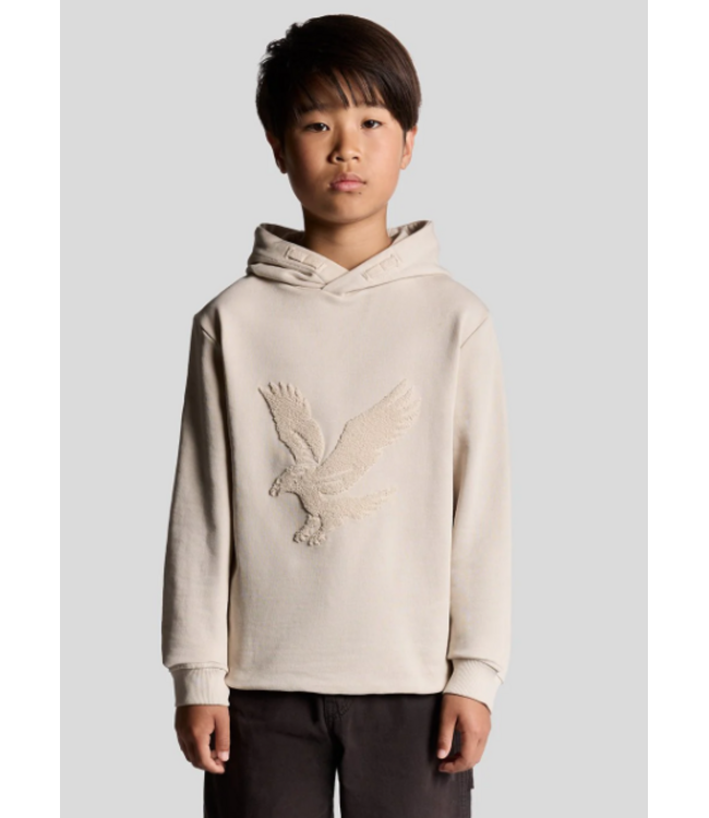 Lyle & Scott Towelling Eagle Pullover Hoodie W503 Putty