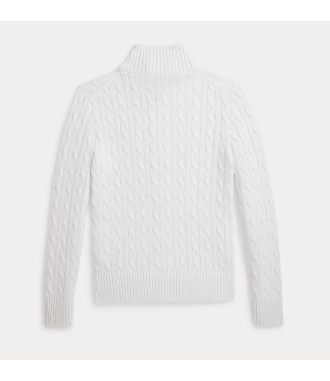 Ralph Lauren CABLE SWEATER-FULL ZIP WHITE/C7932