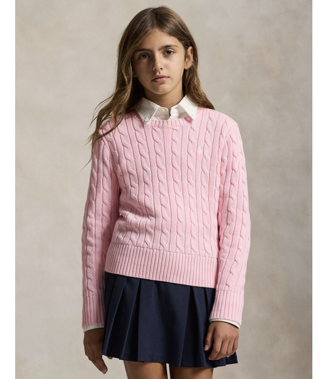 Ralph Lauren CABLE SWEATER L/S HINT OF PINK W/NEVIS