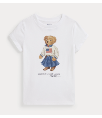 Ralph Lauren GIRLS T-SHIRT BEAR WHITE