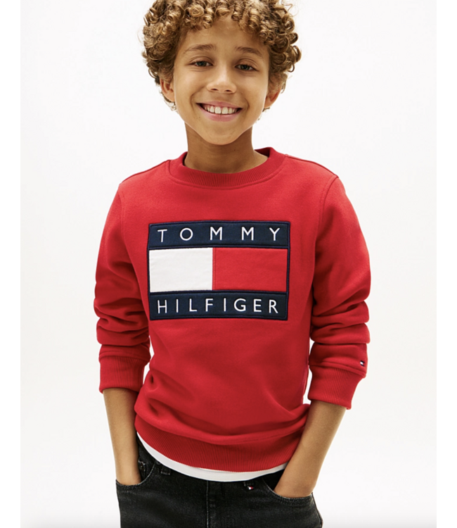 Tommy Hilfiger HERITAGE FLAG SWEATER PRIMARY RED