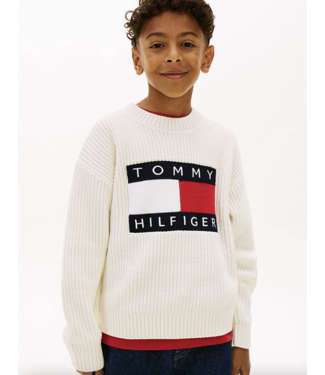 Tommy Hilfiger HERITAGE FLAG SWEATER IVORY SILK