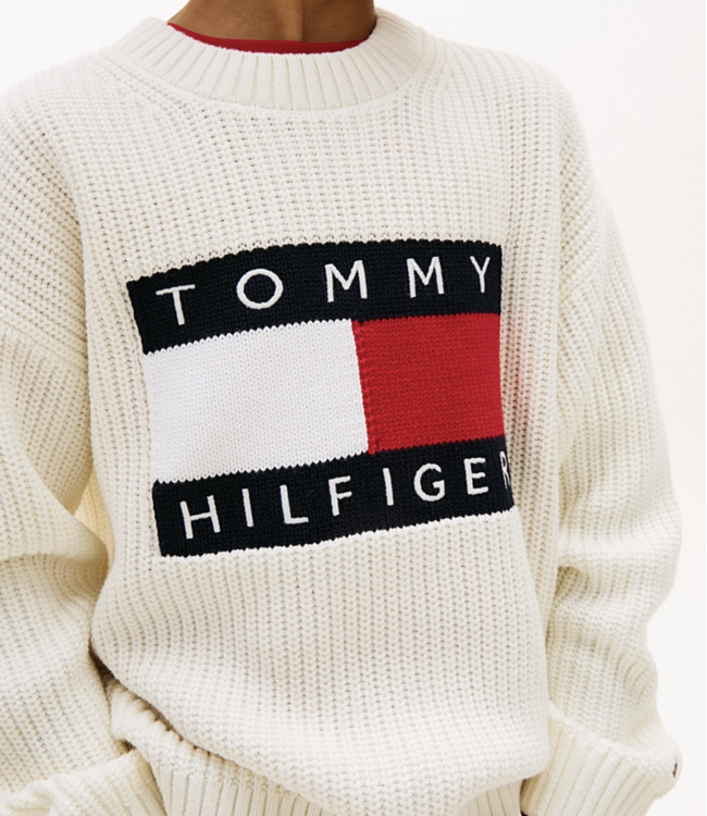 Tommy Hilfiger HERITAGE FLAG SWEATER IVORY SILK
