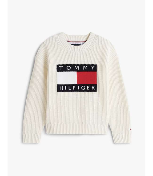 Tommy Hilfiger HERITAGE FLAG SWEATER IVORY SILK