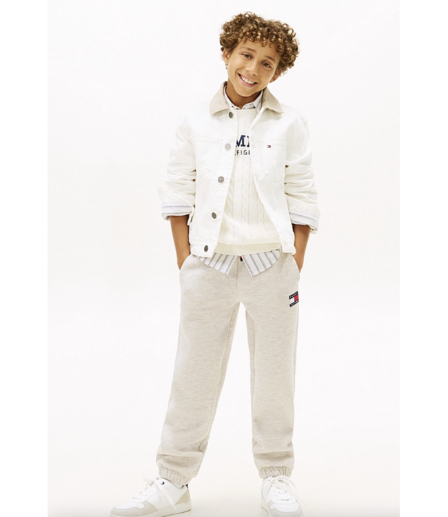 Tommy Hilfiger HERITAGE FLAG SWEATPANTS LIGHT GREY HEATHER