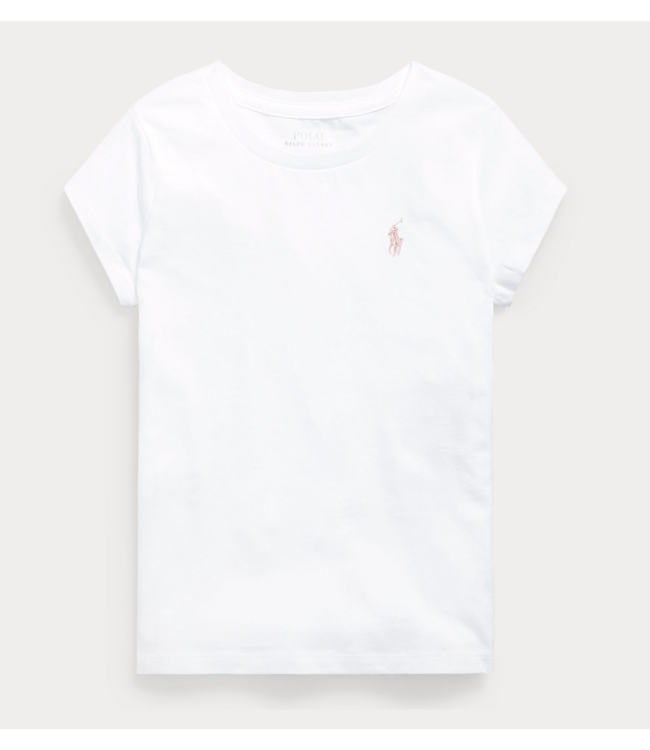 Ralph Lauren GIRLS T-SHIRT BASIC WHITE/PINK