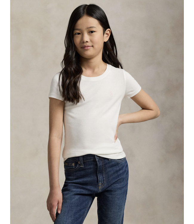 Ralph Lauren GIRLS T-SHIRT BASIC WHITE/PINK