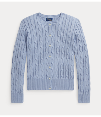 Ralph Lauren CABLE CHAMBRAY BLUE METALLIC CARDIGAN