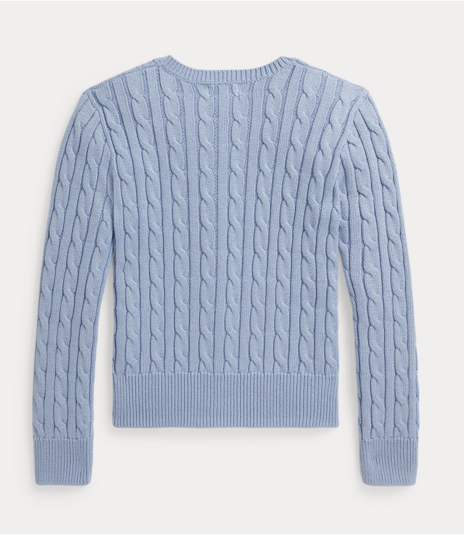 Ralph Lauren CABLE CHAMBRAY BLUE METALLIC CARDIGAN