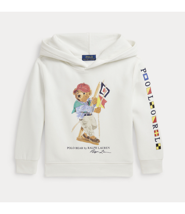 Ralph Lauren HOODIE SP25 BEAR DECKWASH WHITE
