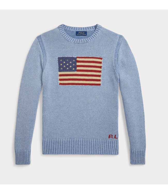 Ralph Lauren FLAG SWEATER BLUE HEATHER