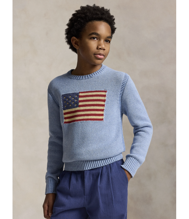 Ralph Lauren FLAG SWEATER BLUE HEATHER