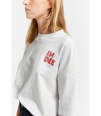 INDEE OVERSIZED T SHIRT W/PRINT AT BACK OFF WHITE