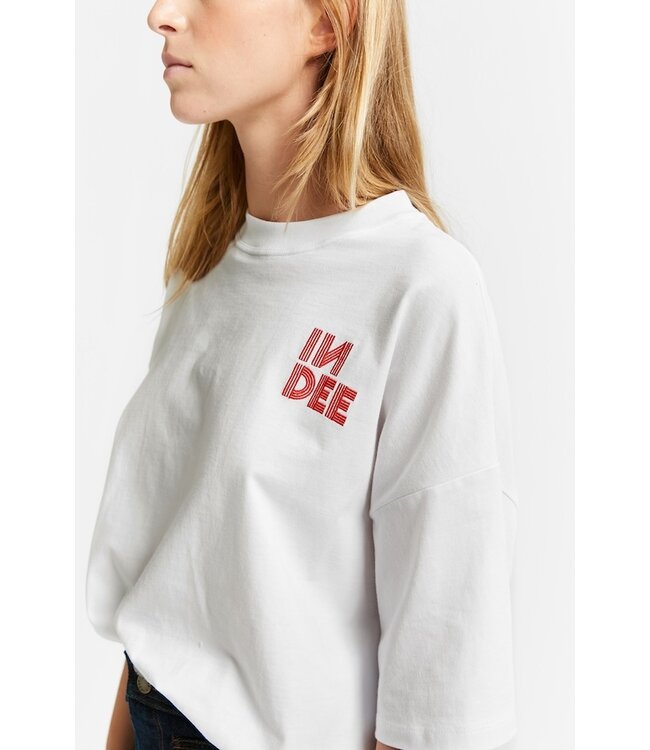 INDEE OVERSIZED T SHIRT W/PRINT AT BACK OFF WHITE