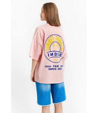 INDEE OVERSIZED T SHIRT W/PRINT AT BACK BEGONIA PINK