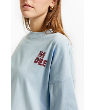 INDEE OVERSIZED T SHIRT W/PRINT AT BACK SKY BLUE