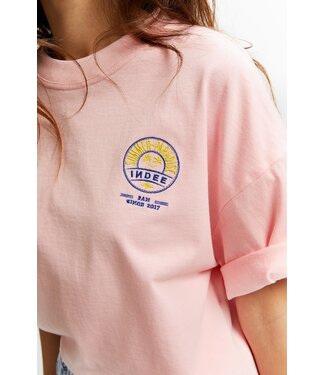 INDEE BASIC T SHIRT SHORT SLEEVES W/EMBO BEGONIA PINK