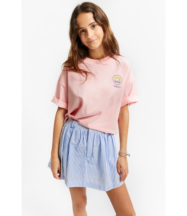 INDEE BASIC T SHIRT SHORT SLEEVES W/EMBO BEGONIA PINK