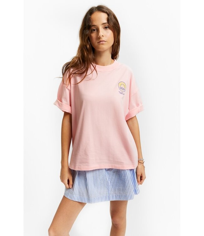 INDEE BASIC T SHIRT SHORT SLEEVES W/EMBO BEGONIA PINK