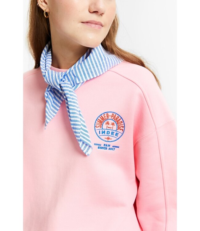 INDEE SWEAT SHIRT WITH EMBROIDERY BEGONIA PINK