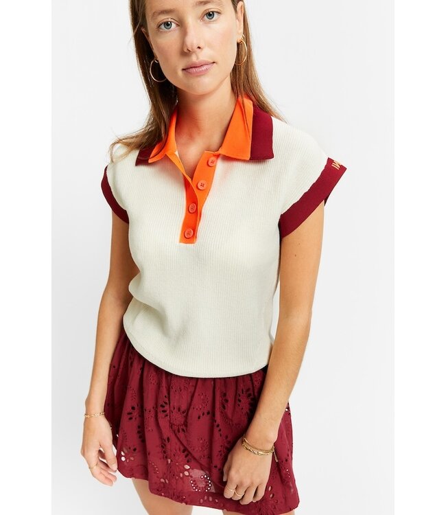 INDEE POLO NECK PULLOVER 3 COLORS OFF WHITE