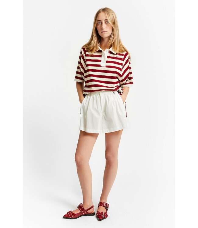 INDEE LARGE STRIPES POLO T SHIRT ROOIBOS RED