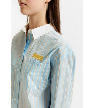 INDEE STRIPED SHIRT WITH EMBROIDERY SKY BLUE