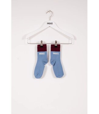 INDEE SHORT BI COLOUR SOCKS WITH LOGO ROOIBOS RED