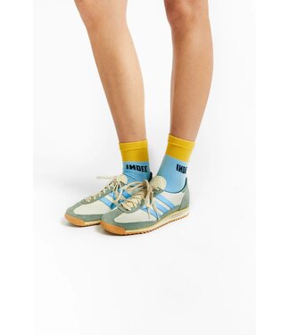INDEE SHORT BI COLOUR SOCKS WITH LOGO SKY BLUE