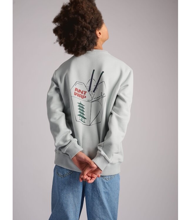 ANTWRP NOODLE BACKPRINT SWEATER SHARKSKIN