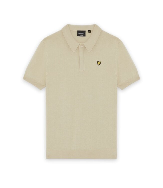 Lyle & Scott SS Knitted Polo Shirt Y117 Wheat