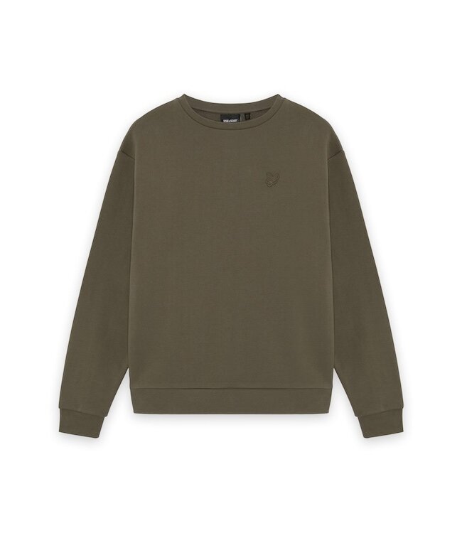Lyle & Scott Heavy Weight Drop Shoulder Crew X569 Khaki Ash