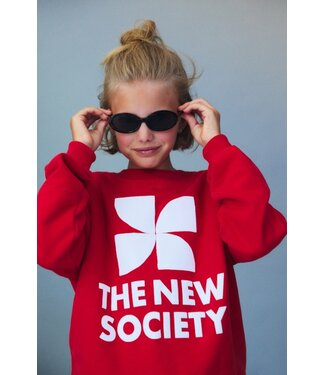 The New Society TNS Logo Teen Sweatshirt Tulip Red