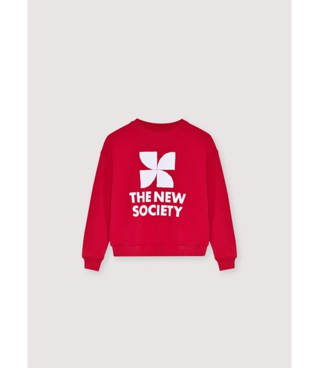 The New Society TNS Logo Teen Sweatshirt Tulip Red