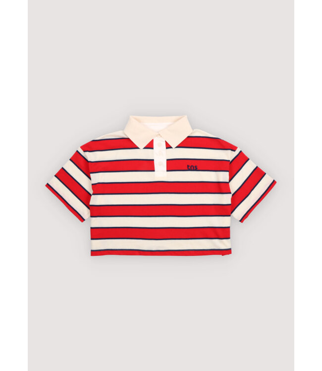 The New Society Acacia  Teen  Polo Tulip Red & Midnight Stripes