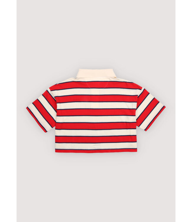 The New Society Acacia  Teen  Polo Tulip Red & Midnight Stripes