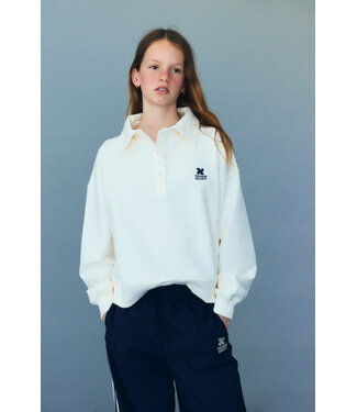 The New Society TNS Logo Teen Polo Ecru