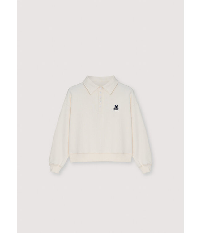 The New Society TNS Logo Teen Polo Ecru