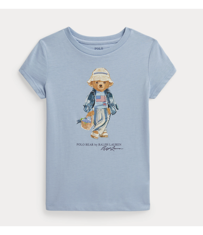 Ralph Lauren GIRLS T-SHIRT BEAR ESTATE BLUE