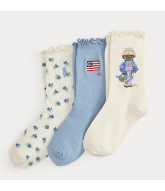 Ralph Lauren SOK 3 PACK IVORY/DENIM/BLUE