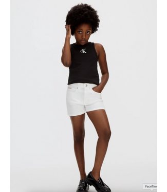 Calvin Klein HR RELAXED DENIM SHORT WHITE