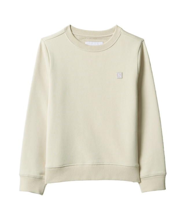 Calvin Klein MINI BADGE REG CREWNECK OATMEAL