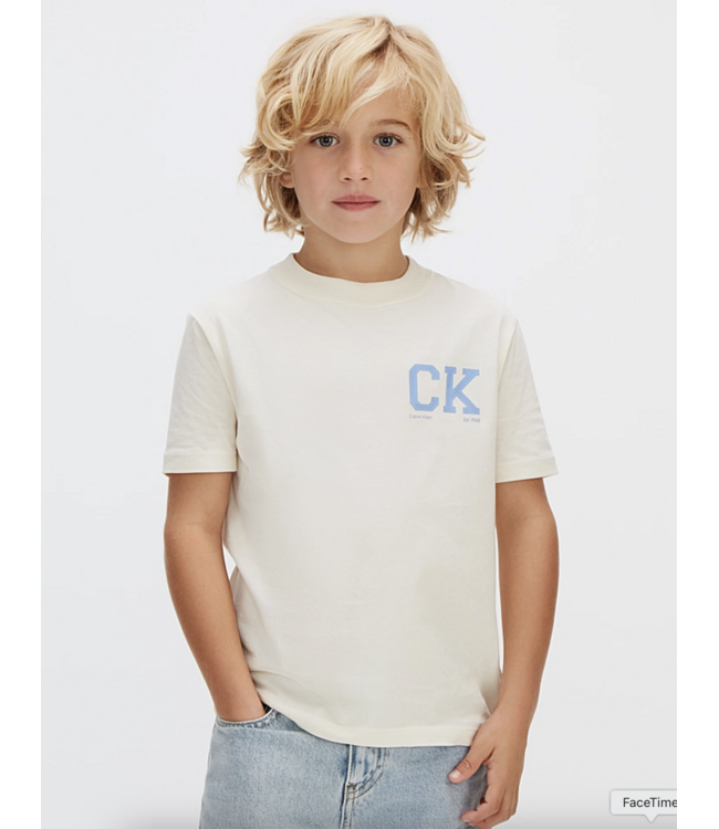 Calvin Klein CK CHEST LOGO SS T-SHIRT VANILLA ICE