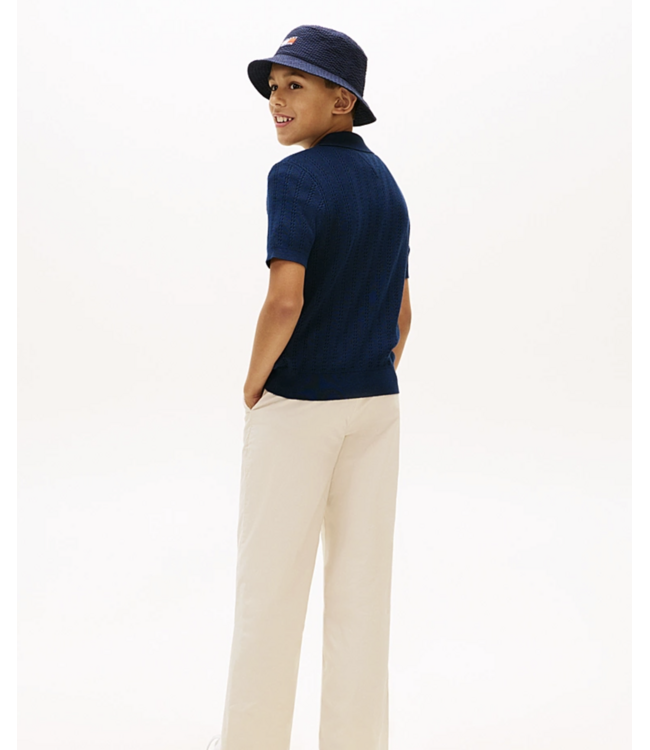 Tommy Hilfiger OPEN STITCH POLO SWEATER SS DARK NAVY