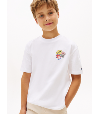 Tommy Hilfiger STICKER PRINT GRAPHIC TEE WHITE