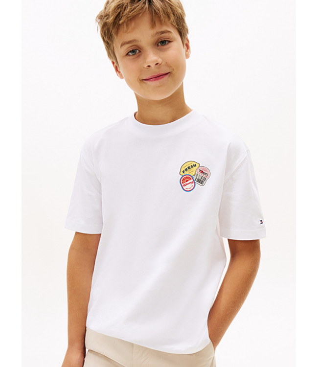 Tommy Hilfiger STICKER PRINT GRAPHIC TEE WHITE